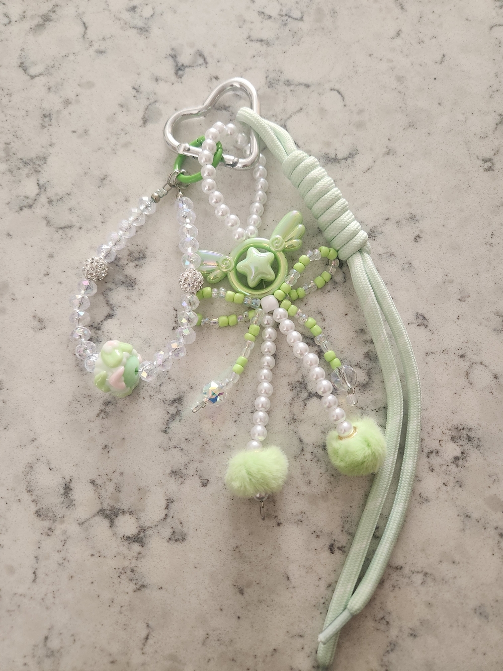 NEW!! Mint Green Tassel With Bow Keychain